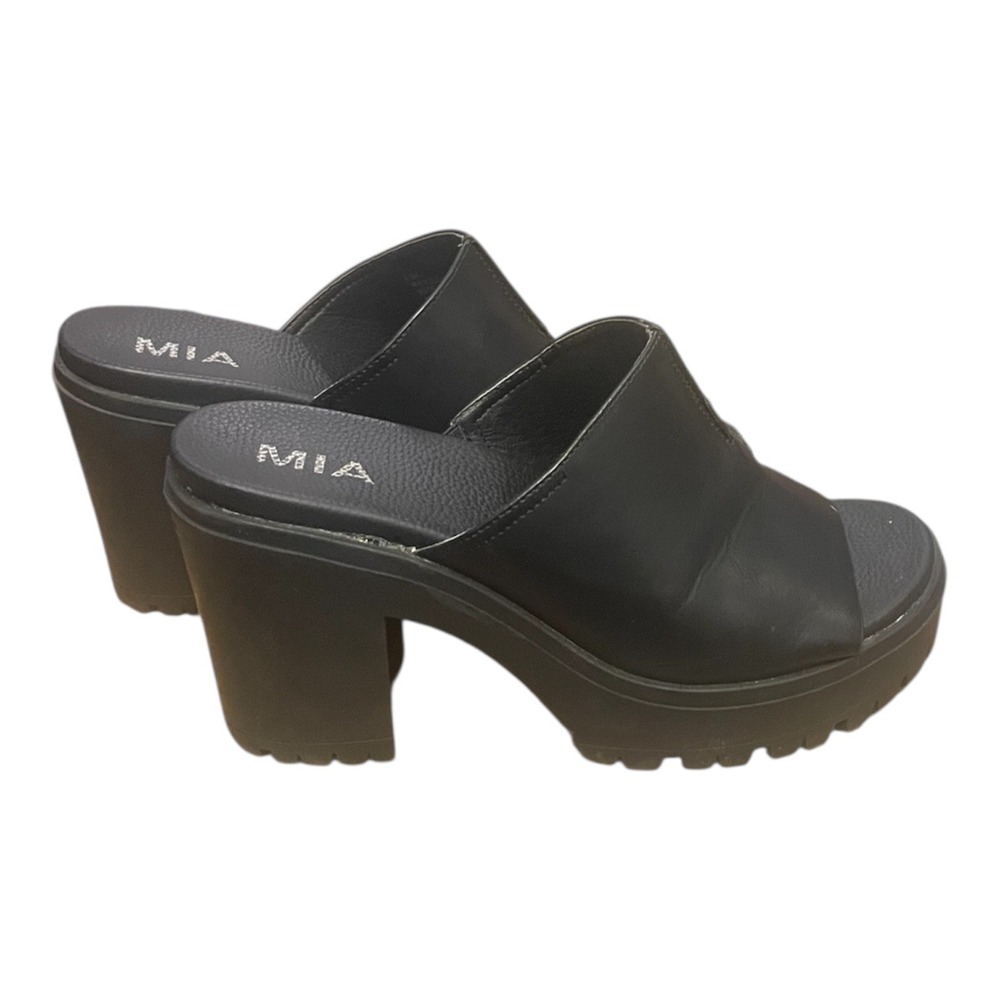 MIA Black Platform Mules